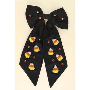 NEW SOPHIA COLLECTION women's candy corn jeweled bow barrette hair clip in black